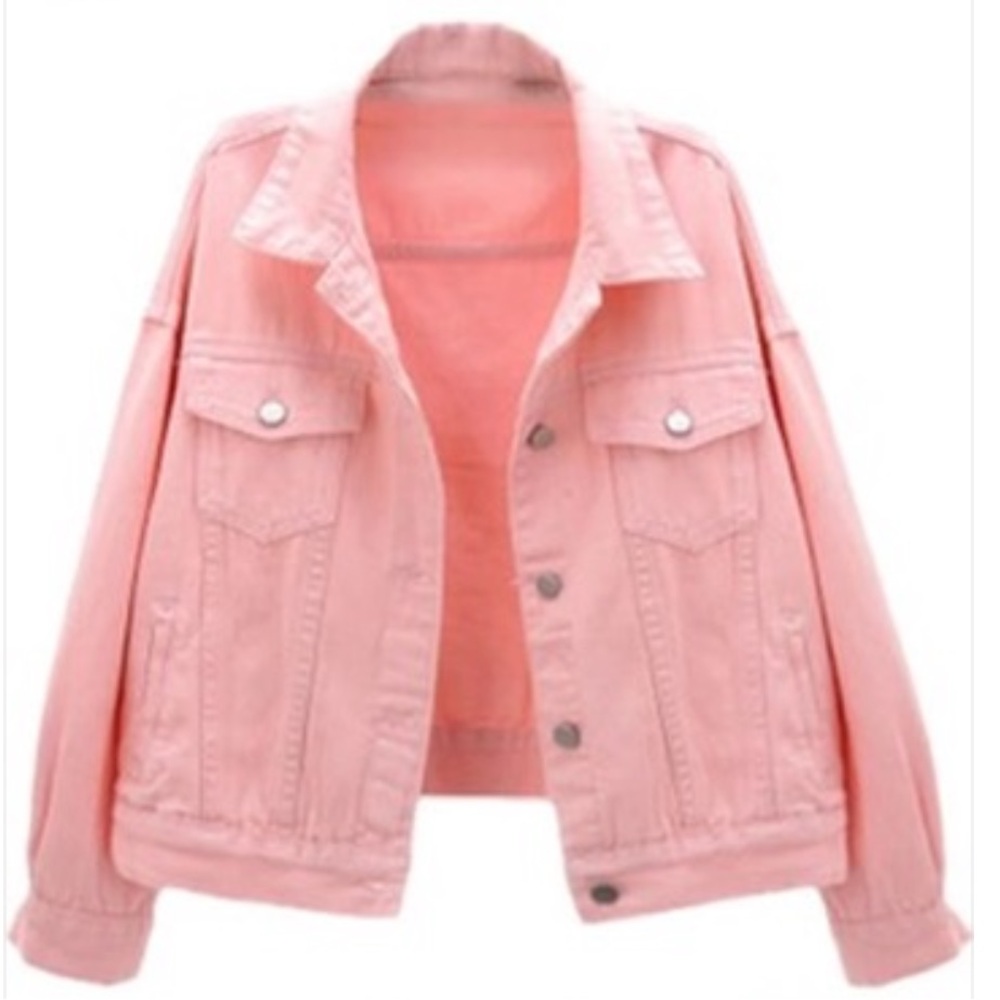 pink jean jacket size small